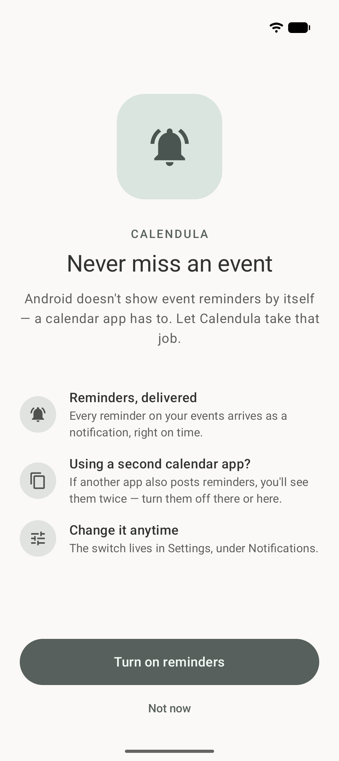 Reminder onboarding