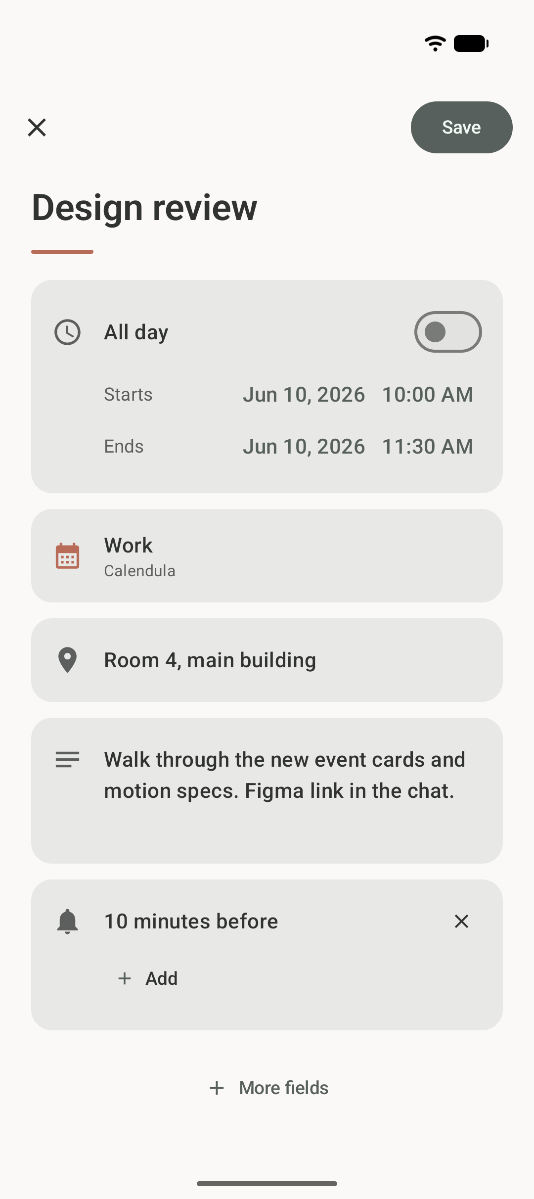 Event form